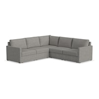 Transitional 5-Piece Sectional Sofa with Track Arms