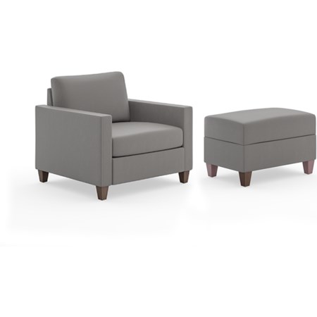 Chair and Ottoman Set