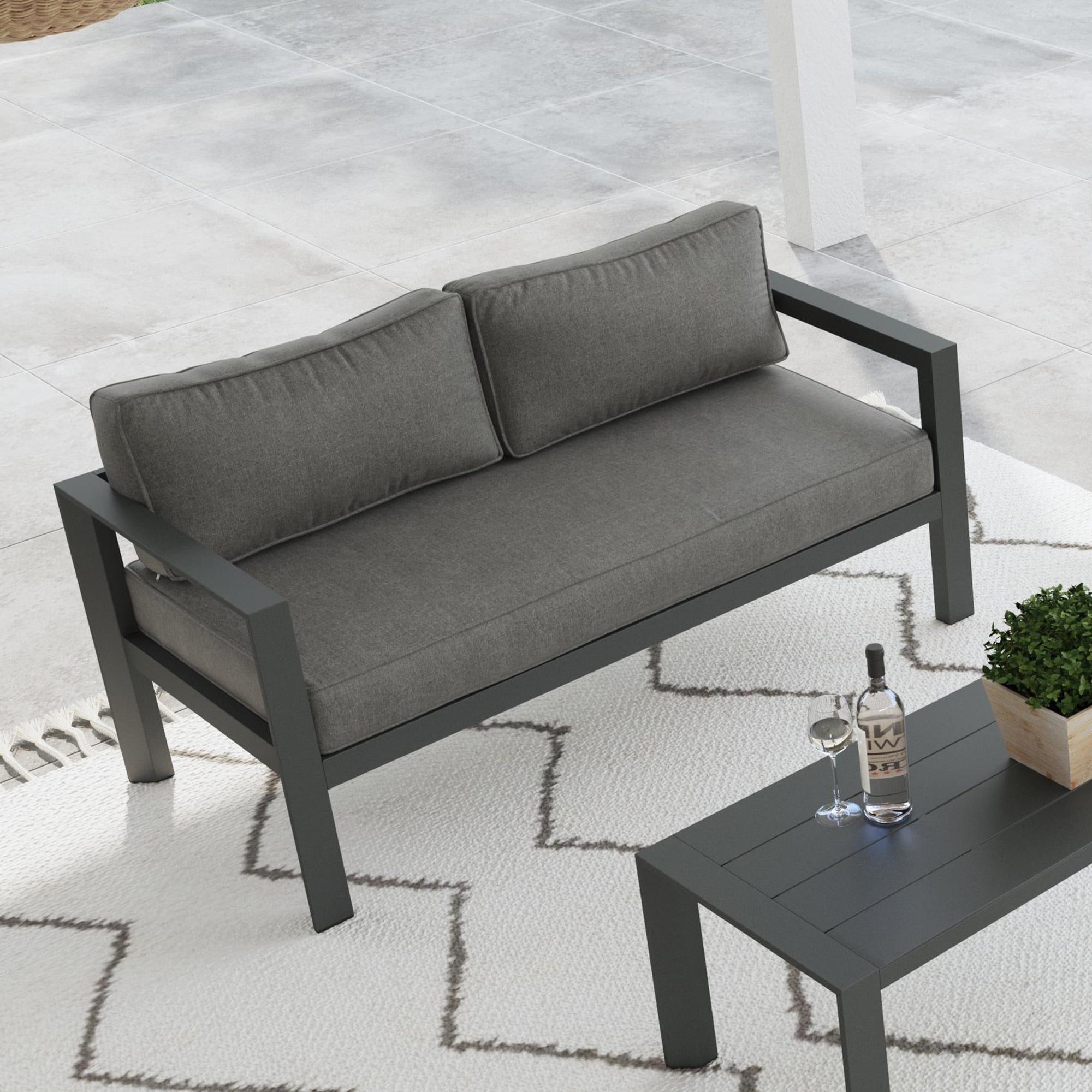 homestyles Grayton Outdoor Aluminum Loveseat