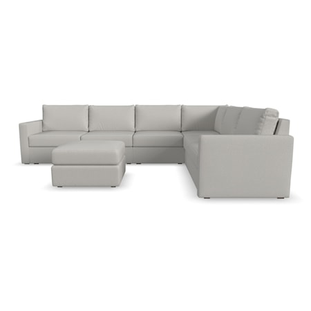 6-Seat Sectional Sofa and Ottoman