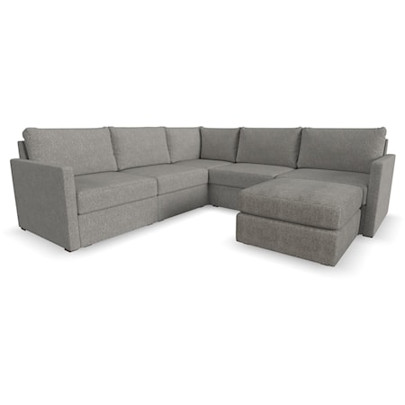 Transitional 5-Piece Sectional Sofa and Ottoman