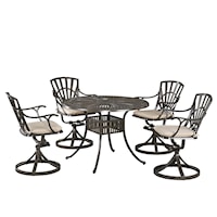 Traditional 5-Piece Outdoor Dining Set with Cushions