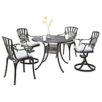 Traditional 5-Piece Outdoor Dining Set with Cushions