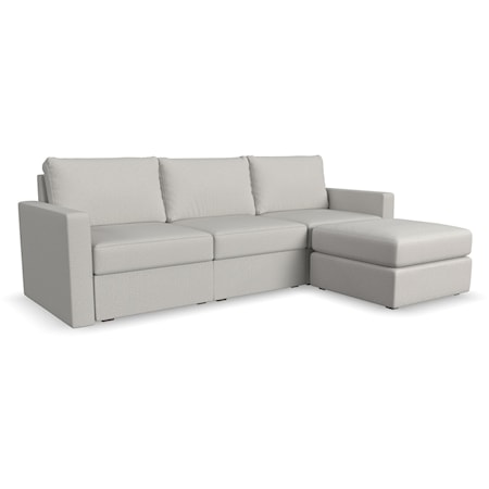 Transitional Sofa with Ottoman