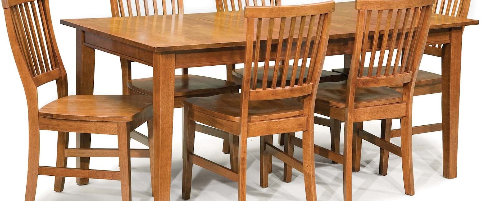 7 Piece Rectangular Top Table and Side Chairs Dining Set