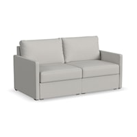 Transitional Loveseat with Track Arms