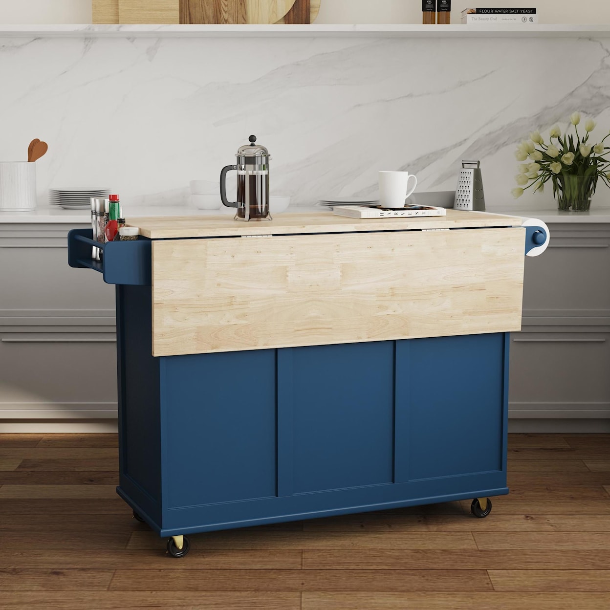 homestyles Dolly Madison Drop Leaf Kitchen Cart