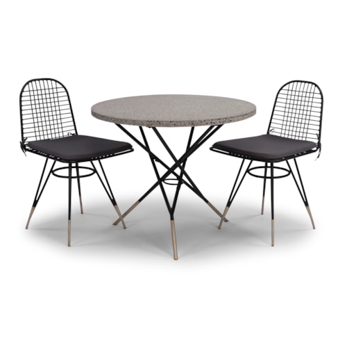 Mid-Century Modern 3-Piece Dining Set with Round Table