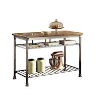 Contemporary Kitchen Island with Storage Shelves