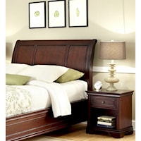 Traditional King Sleigh Headboard and Nightstand