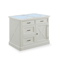 Cottage Style Kitchen Island with Inset Granite Top