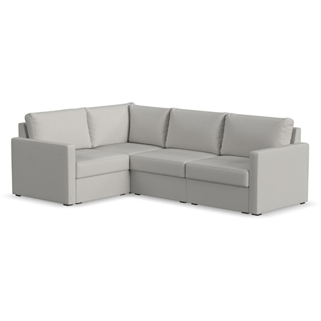 Transitional 4-Seat Sectional Sofa with Track Arms