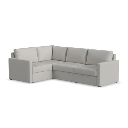 Flex 4-Seat Sectional Sofa with Standard Arm - Frost