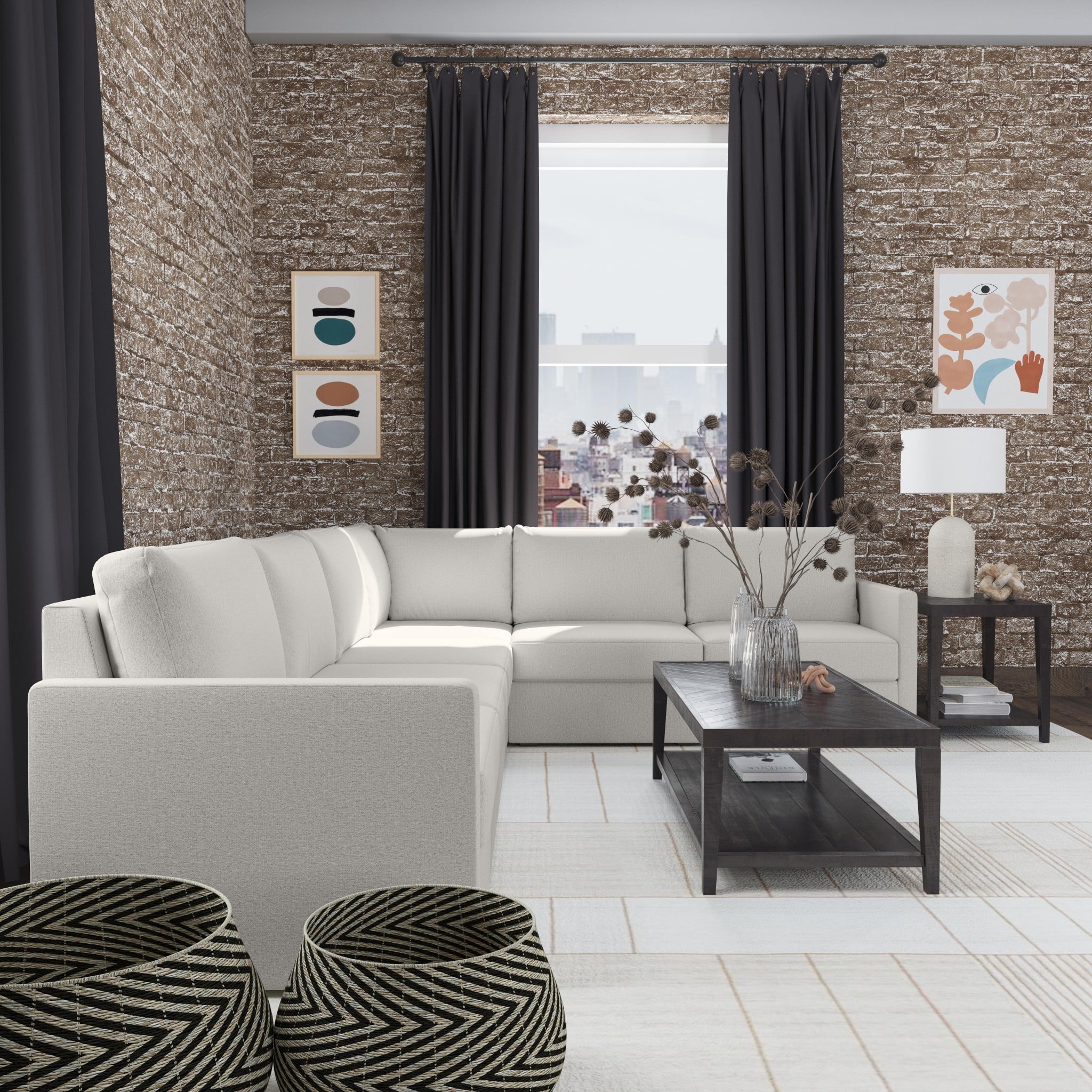 Flexsteel Flex Narrow-Arm 6-Seat Sectional Sofa