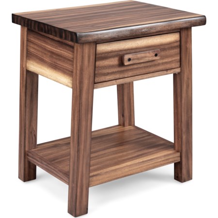 Rustic Nightstand with Tall Legs