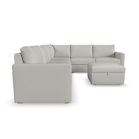 6-Seat Sectional Sofa with Storage Ottoman