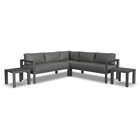 Sectional Sofa with End Tables