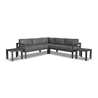 Contemporary 5-Piece Sectional Sofa with 2 End Tables