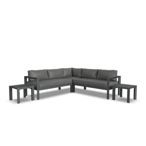 Contemporary 5-Piece Sectional Sofa with 2 End Tables