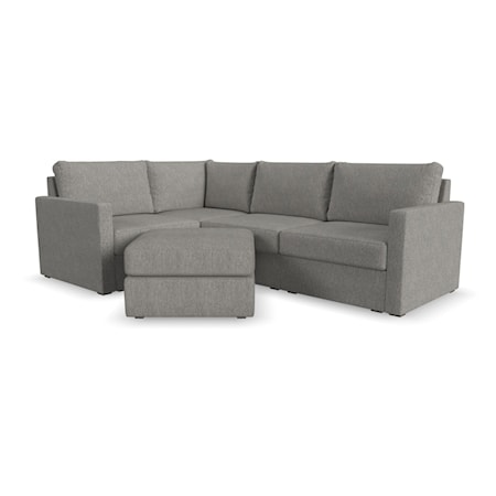 4-Seat Sectional Sofa with Ottoman