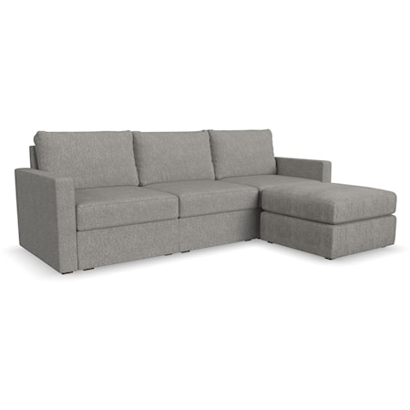 Transitional Sofa with Ottoman