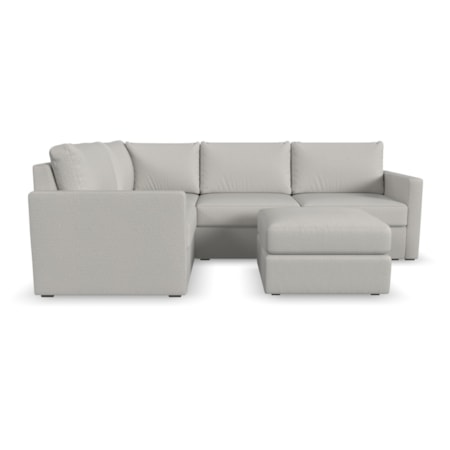 4-Seat Sectional Sofa with Ottoman