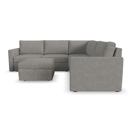 5-Seat Sectional Sofa with Storage Ottoman