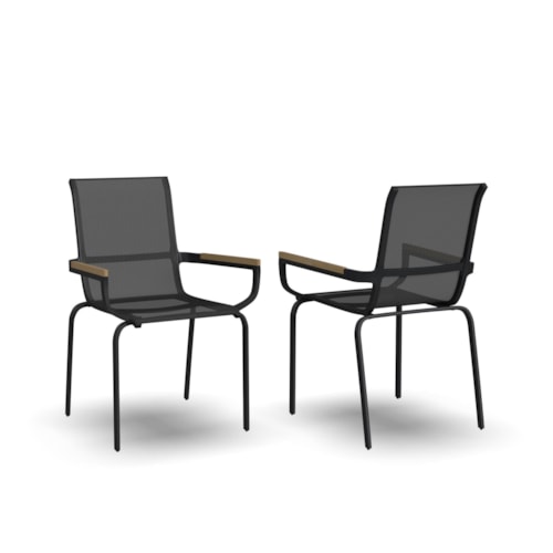Contemporary Pair of Outdoor Dining Chairs