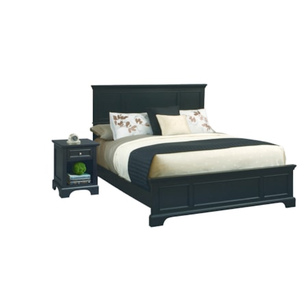 Queen Bed and Nightstand