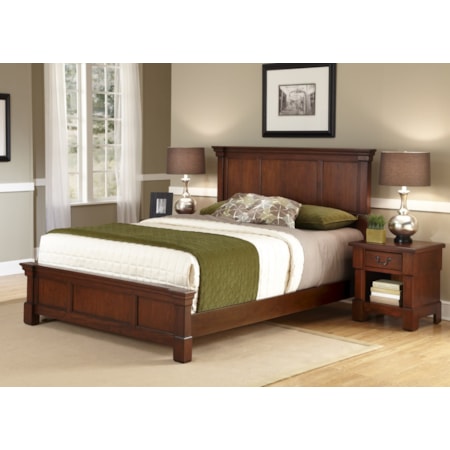 Queen Bed and Nightstand