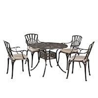 Traditional 5-Piece Outdoor Dining Set with Cushions