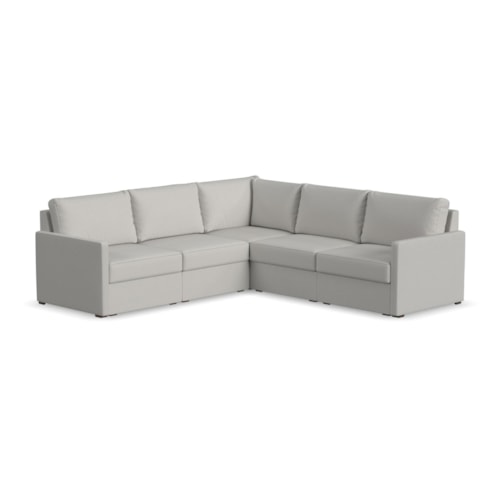 Flex 5-Seat Sectional with Narrow Arm - Frost