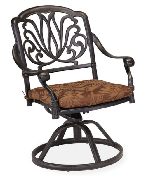 Traditional Outdoor Swivel Rocking Dining Chair with Cushion