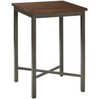 Rustic Square Metal and Wood Bar Table