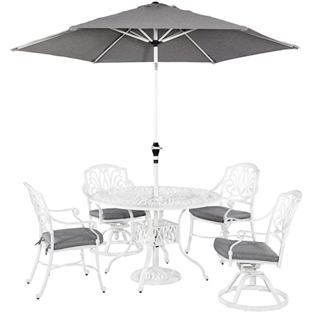 Traditional Outdoor 6 Piece Dining Set with Umbrella