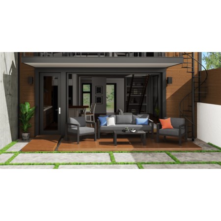 Outdoor 4-Piece Aluminum Sofa Set