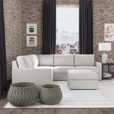 5-Piece Sectional Sofa with Ottoman