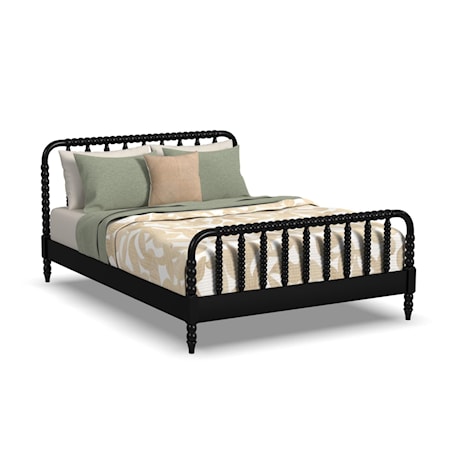 Queen Spindle Bed and Two Nightstands