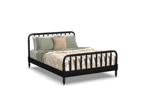 Queen Spindle Bed and Two Nightstands