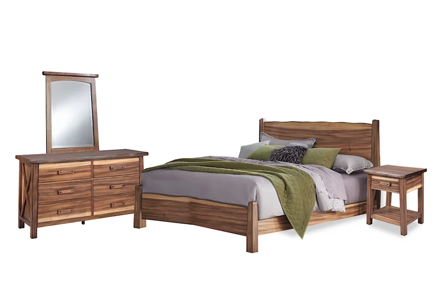 Forest Retreat King Bed, Nightstand, Dresser, Mirror Set by homestyles at Corner Furniture