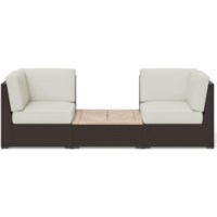 Contemporary Outdoor Chair Pair with Coffee Table