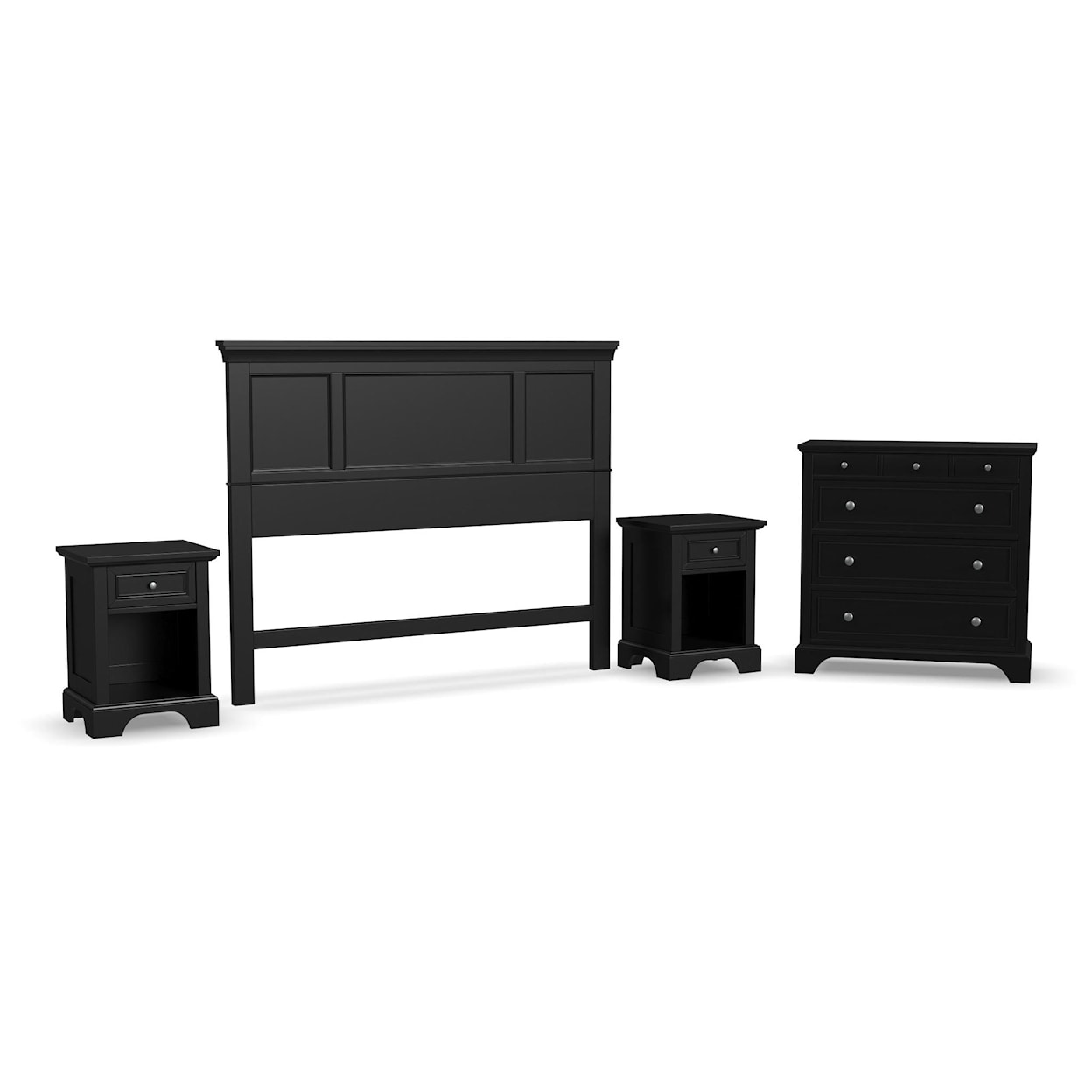 homestyles Ashford Queen Headboard, Two Nightstands and Chest