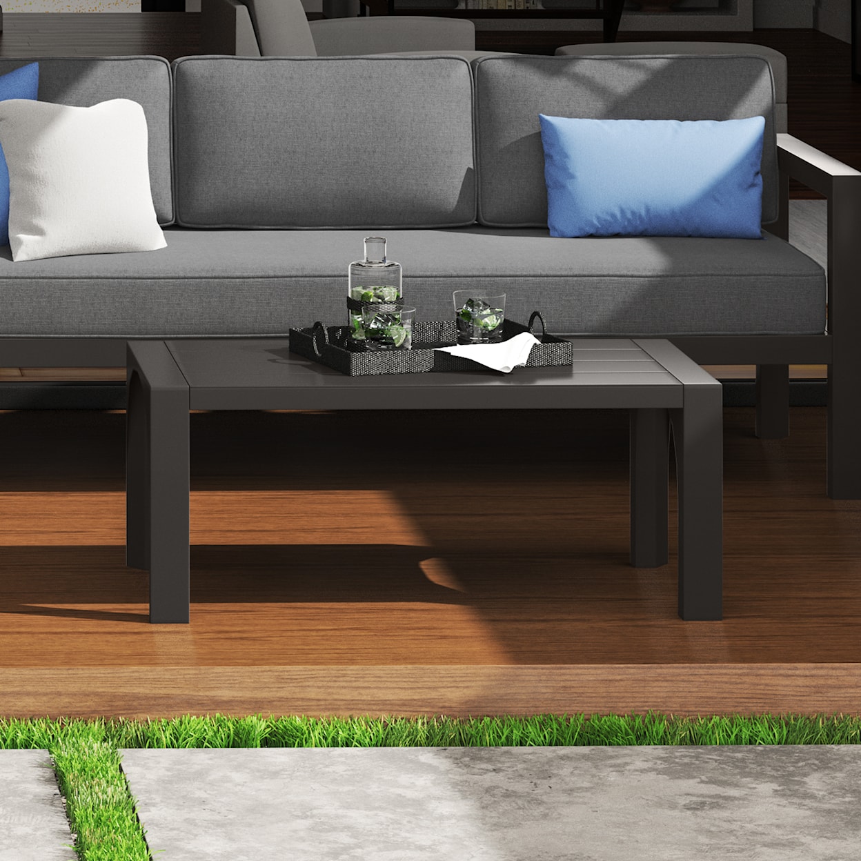 homestyles Grayton Outdoor Aluminum Coffee Table