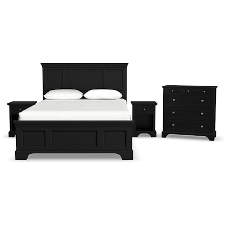 Queen Bed, Two Nightstands and Chest