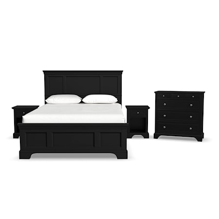 Queen Bed, Two Nightstands and Chest