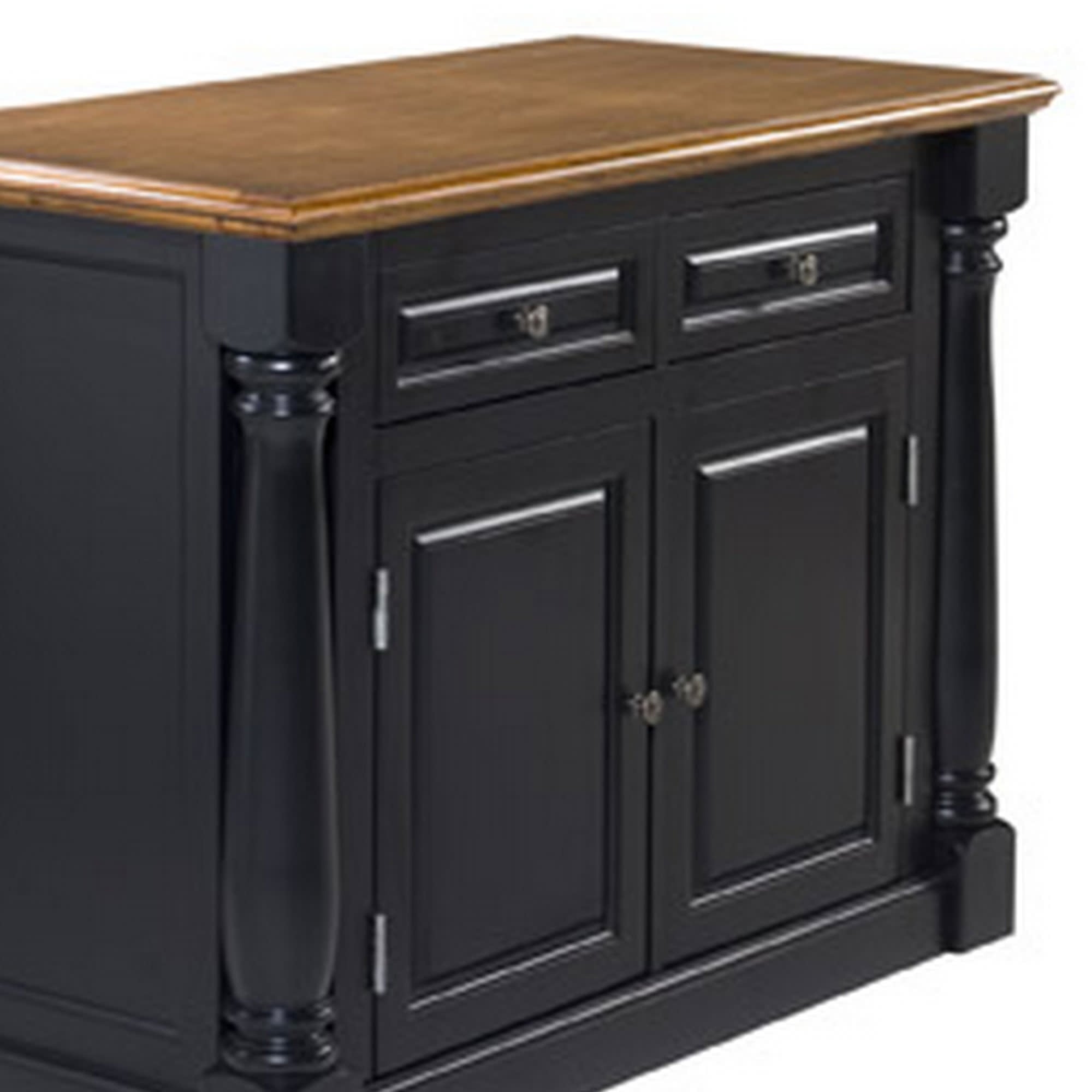 homestyles Monarch Kitchen Island with Wood Top