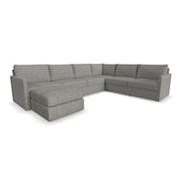 Transitional 6-Piece Sectional Sofa with Ottoman