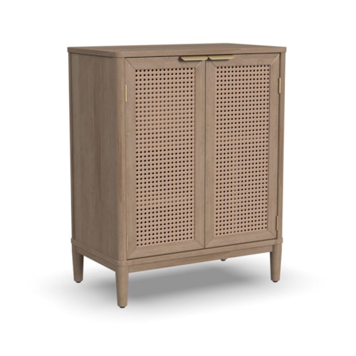 Contemporary 2-Door Bar Cabinet with Wine Rack