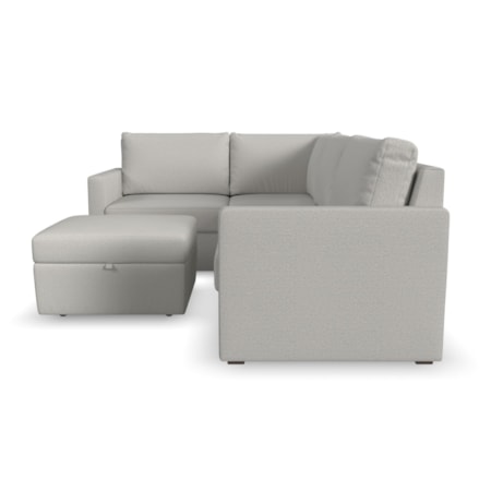 4-Seat Sectional Sofa with Storage Ottoman