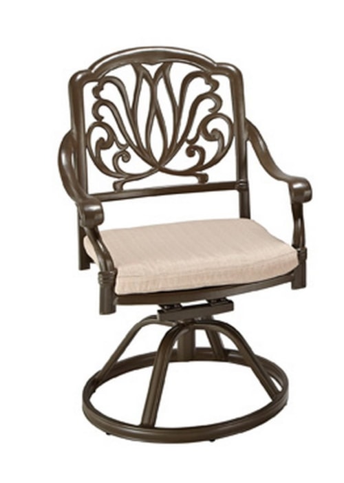 Traditional Outdoor Swivel Rocking Dining Chair with Cushion